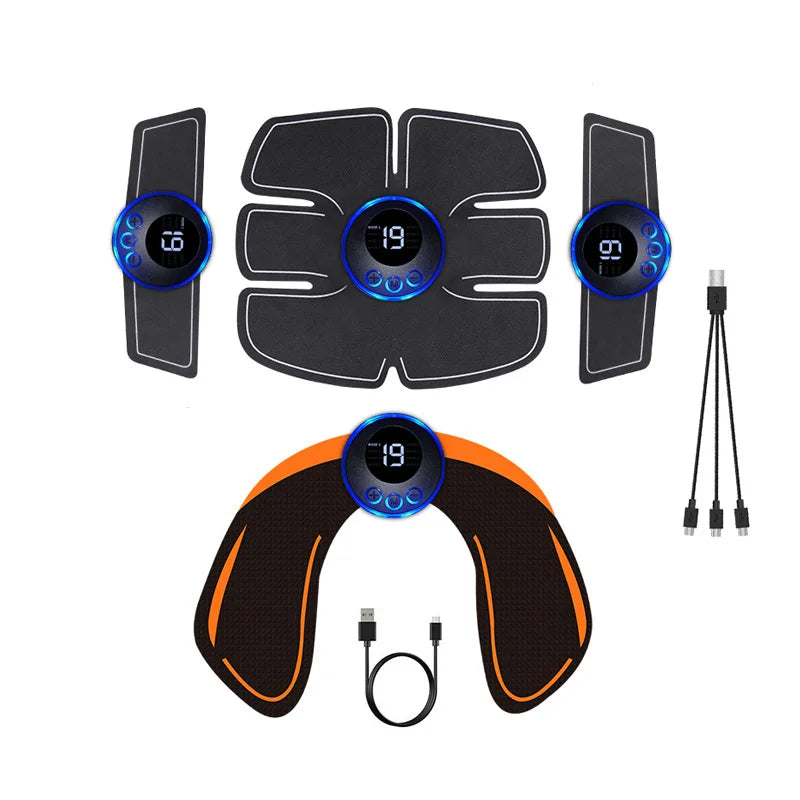 EMS Muscle Stimulator Abs Trainer Muscle Toner USB Rechargable Electric Massager Leg Arm Belly Weight Loss Fitness Workout Unise