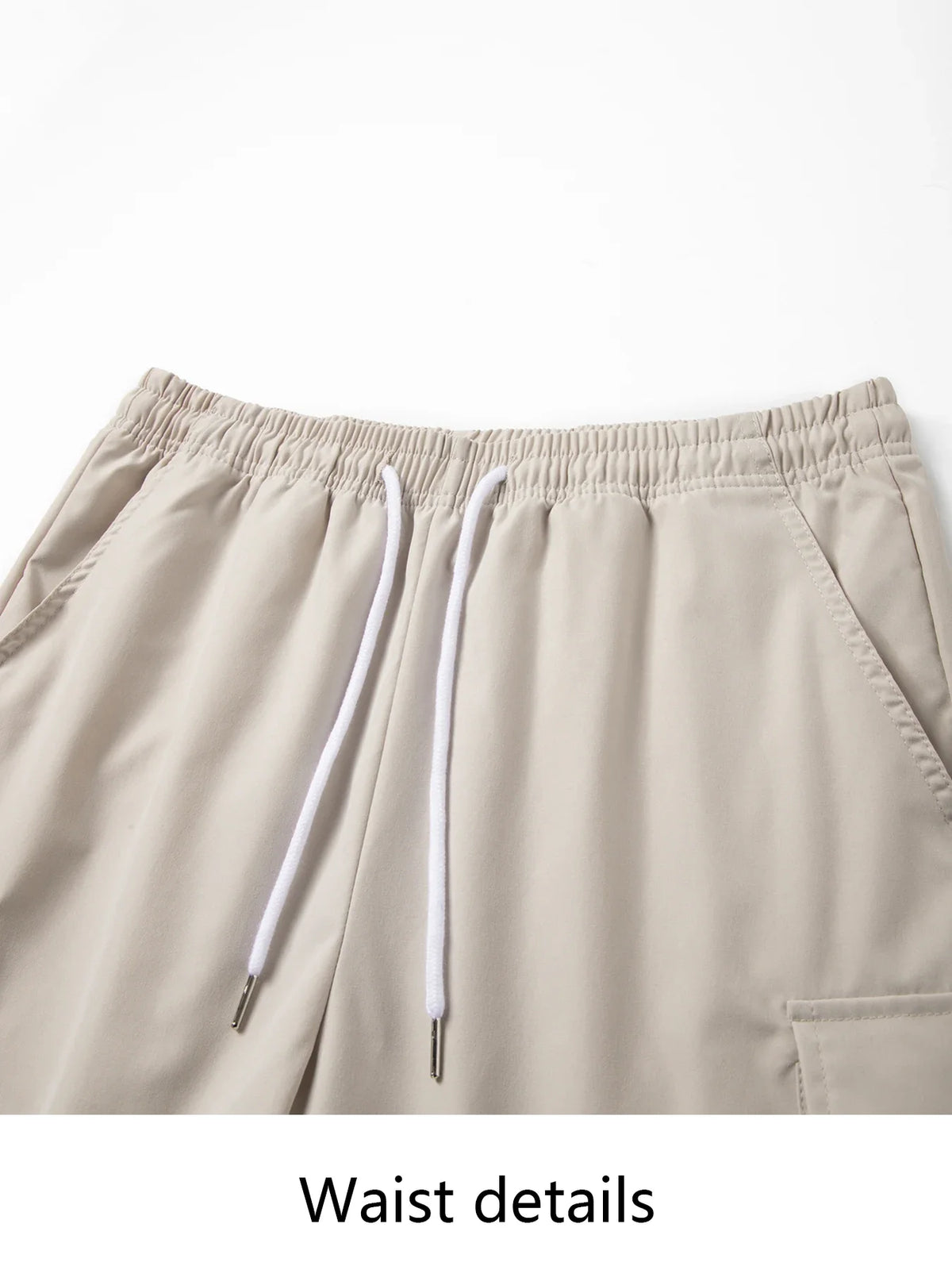 Men's Summer Cargo Shorts Multi-Pocket Drawstring Pants Casual Loose Fit Knee-Length Shorts for Outdoor & Streetwear