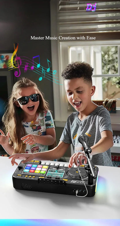 Simulation DJ Mixer Controller Kids Toys Multifunctional Music Effect Children Toy Electronic Musical Instrument Game Birthday Gifts Toys for Boy Girls Chirstmas Gifts Ship From Germany Fast Delivery