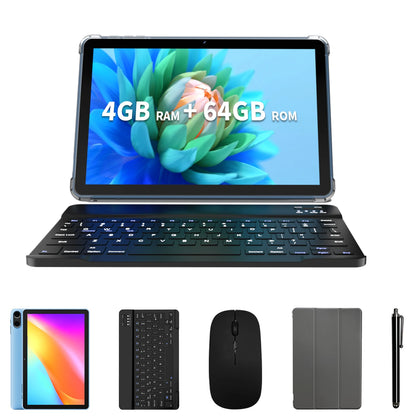 10.1" Android Tablet with Octa-core Processor 16GB(4+12GB Virtual) RAM 64GB ROM HD IPS Touchscreen, Wi-Fi 6, BT 5.0, Dual Camera