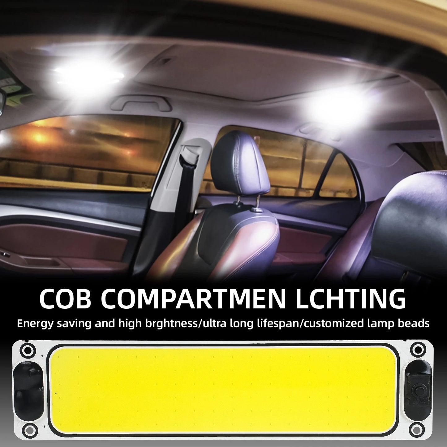 2~1PCS Ultra-bright LED Light Source with Switch Chip Reading Night Light 12-90V Interior Light Ceiling Lamp Car Camper Boat