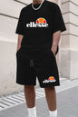 Men's Summer Casual and Fashionable Round Neck Short Sleeved T-shirt+shorts Breathable Sports Set Two-piece Set
