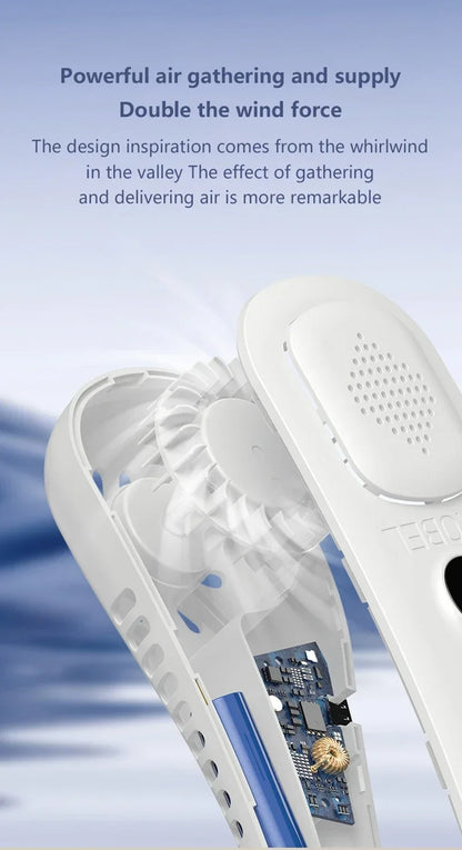 Lenovo Neck Bladeless Fan Mini Ultra Longlife Portablelazy Silent Fan Usb Charging Student Sports Office Multiple Home Scenarios