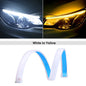 1Pc LED DRL Car Running Light Flexible Waterproof Strip Auto Headlights White Turn Signal Brake Flow Lights Car Styling 12V