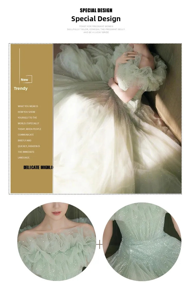 Ele een Evening Gown for Women High-End Luxury Fairy T Performance Host Dr Korean Sle Floral Mid-Waist Slim Fit