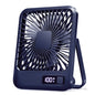Desk Fan, Portable USB Rechargeable Fan, 180° Tilt Folding Personal Fan With Power Display, 5 Speeds Ultra Quiet Table Fan