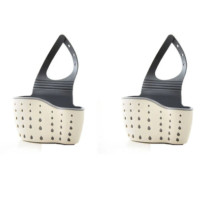 1-4PCS Household Adjustable Button Type Sink Drain Hanging Bag Kitchen Storage Shelf Faucet Sponge Twolayer Drain Hanging Basket