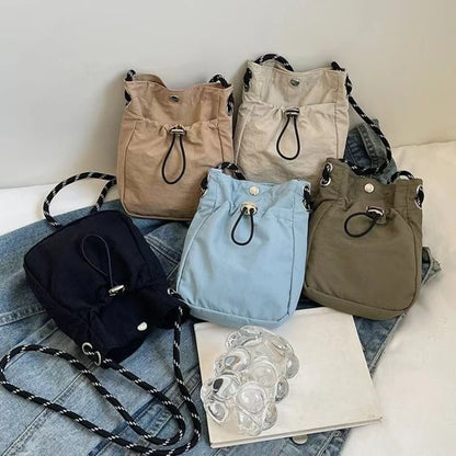 Nylon Crossbody Bag Soft Mini Phone Wallet Multifunctional Square Shoulder Bag Crossbody Purse Canvas Purse Messenger Bag