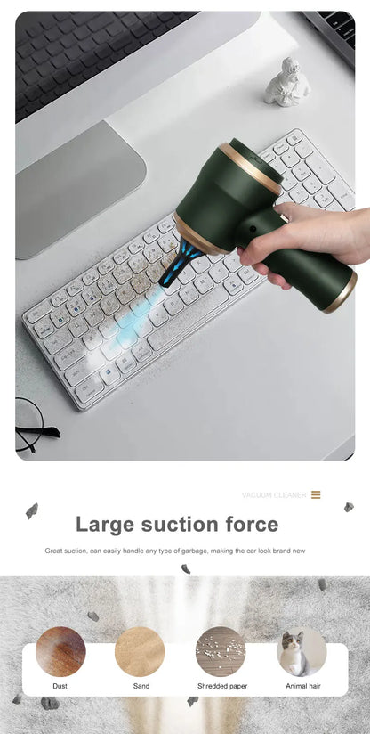 2in1 Handheld Vacuum Cleaner Blower Portable Cordless Car Vacuum Rechargeable Powerful Suction for Home Car Office Pet Hair Dust