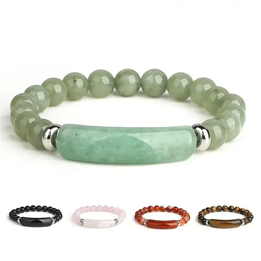 1pc Handmade Stone Bracelet Turquoise  Malachite Gemstone Crystal Rough Bracelet Body Energy Yoga