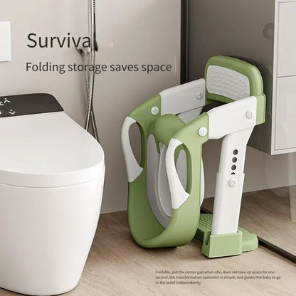 Kids Toilet Step Stool Potty Training Seat with Ladder Boys Girls Baby Toilet Seat Adjustable Step-on Stool for Adult Toilet
