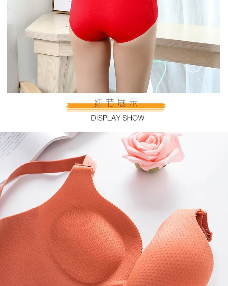Extreme Push-Up Bra 8cm Thick Pads for Small Bust, Wireless Double Cup Lift, Soft Comfort Fabric, Adjustable Deep V Bras