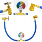 R134A Recharge Hose with Gauge, AC Can Tap Freon Charging Kit, 90° Low Side Quick Coupler for R134A R12 R22 A/C Refrigerant
