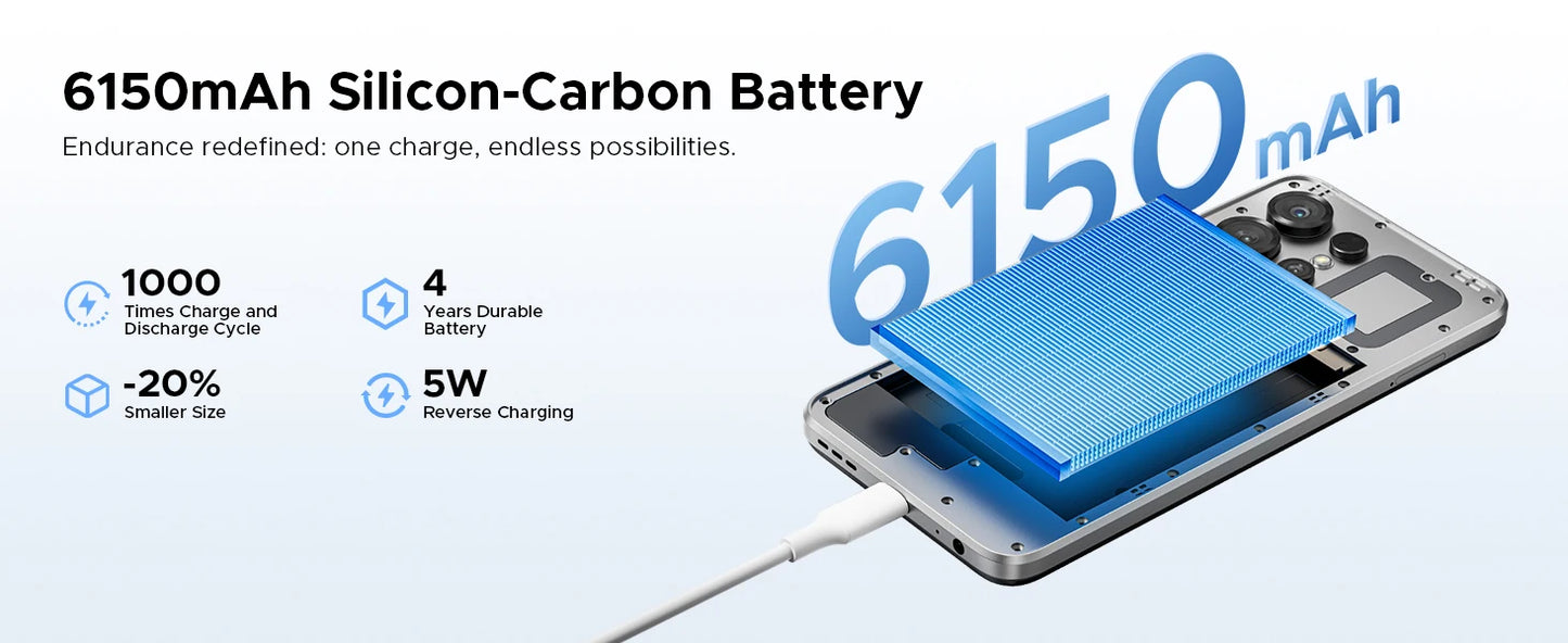 Global Version DOOGEE Note56X Pro Smartphone Android 16 Gemini AI 6.56'' Screen 6150mAh Battery Support Widevine L1 Mobile Phone