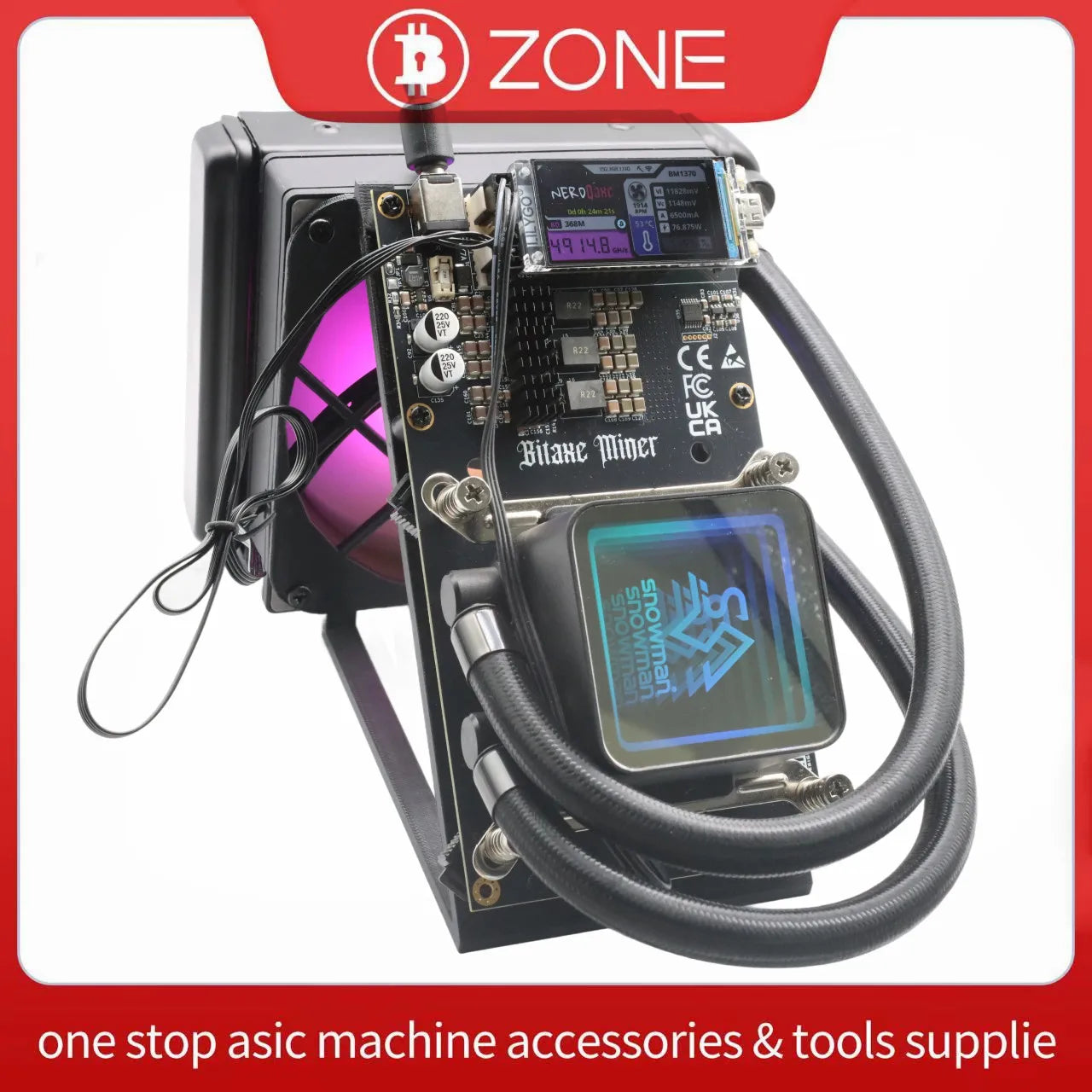 NerdQAxe++ Hydro 4.8Th/s 75W Super Slient Water cooling Bitcoin Miner