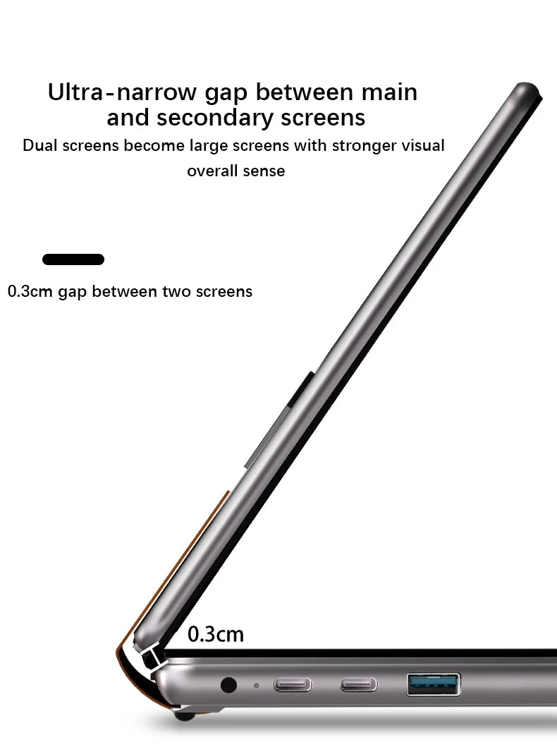 GLF-S2 10.9+10.95 Inch Dual Screen Laptop Intel I3 1215U N100 Touchscreen Notebook WIFI 6 180° Flip Win11 Laptop Tablet Computer