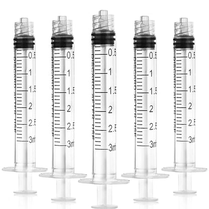 100 Pieces of 3ml Luer Lock Syringes, Disposable Samplers, Glue Dispensers, Laboratory-Specific Industrial Veterinary DIY Tools