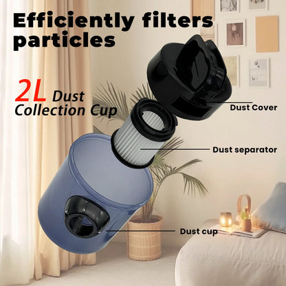 1000W Canister Vacuum Cleaner Bagless Household Vacuum Cleaner 2L Dust Cup HEPA Filter Strong Suction For Floor Carpet Sofa Pet Hair
