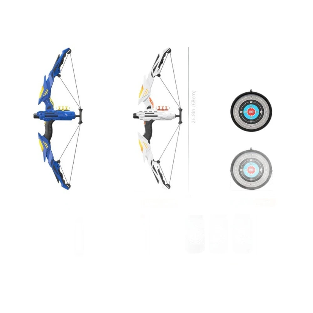 Soft Bow Archery Set Shooting Game Toy with Wrist Guard and Target Summer Outdoor Sports Play Equipment Birthday Holiday Gift