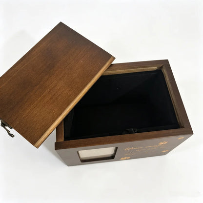 Wooden Pet Urn With Photo Frame Dog Cat Cremation Ashes Box Pet Loss Memorial Keepsake Box Pet Memorial Urn for Home Display
