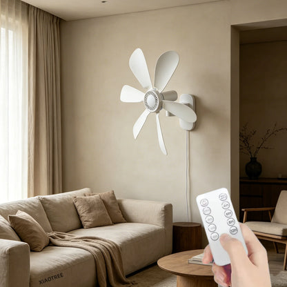 16.5-Inch Wall Mount Fan with Remote and Timer Small 5V USB Fan with Powerful 4 Speeds Quiet Corner Fans for Bedroom Kitchens