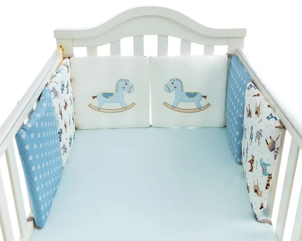 6Pcs/Set Baby Bed Protector Crib Bumper Pads Baby Bed Bumper Kids Safety Bed Around Cotton Blend Crib Anti-collision Anti-fall