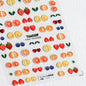 Lovely Red Fruit Strawberry Cherry Bowknot Love Heart Star Silk Ribbon 5D Nail Art Stickers Chic Self Adhesive Manicure Decal