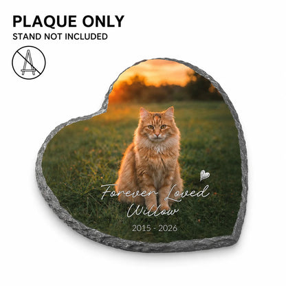 Personalized Kitty Portrait Photo Slate Rock Plaque Loss‑of‑Cat Memorial Stone Outdoor Pet Grave Remembrance Souvenir Ornament