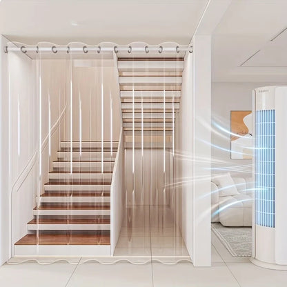 No Punching PVC Door Curtain, Large Hole Transparent,Summer Cool, Kitchen Oil Barrier, Waterproof Mildew-Proof, Clear Strip Door