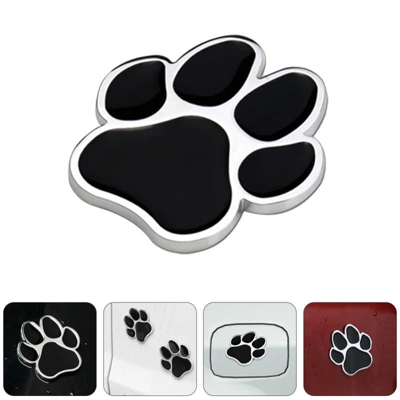 Car Stickers Footprint Metal Dog Paw Truck Decals for Zinc Alloy Auto Decoration