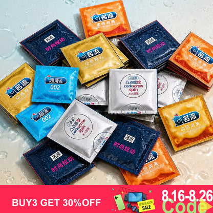 Condoms Random Surprise Mix - 10/20/30/40/50pcs Fashionable Latex Condoms for Men, Safe Protection, Mystery Night Adult Sex Toys