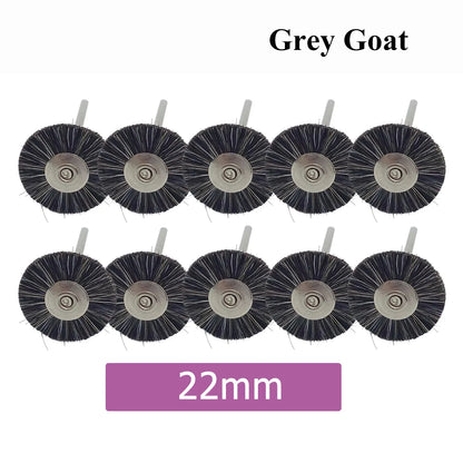 10Pcs/Bag Dental Odontologia Polishing Brush Wheel Rotary Tools 2.35mm HP Shank Wool Goat Cotton Black Buff Dentistry Laborator