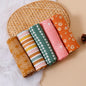 HappyFlute New Print 5Pcs/set 60*60CM Soft Muslin Swaddle Feeding Burp Cloth Newborn Pure Cotton Baby Face&Hand Wash Wipe