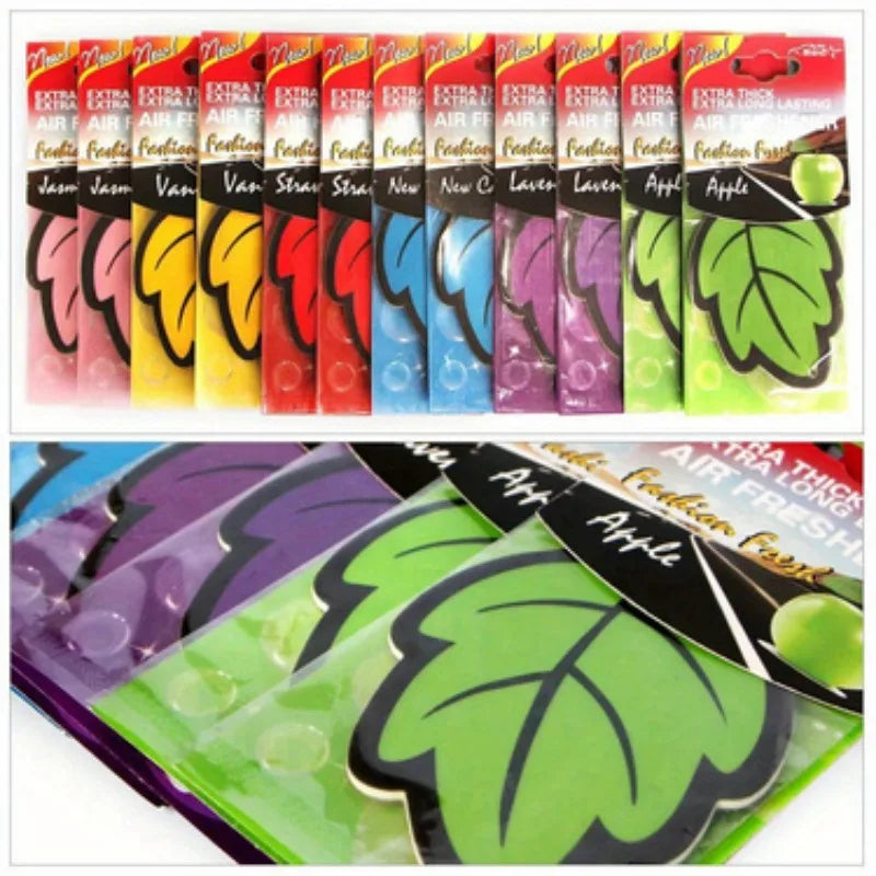 6/30/60/120/240/360/600pcs Leaf Shape Car Air Freshener  Paper Auto Hanging Vanilla Perfume Fragrance Accessories Interior