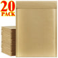 50/40/30/20/10X Kraft Bubble Mailers Envelopes Bags Yellow Seal Adhesive Shipping Bag Waterproof Mailing Business Gift Packaging