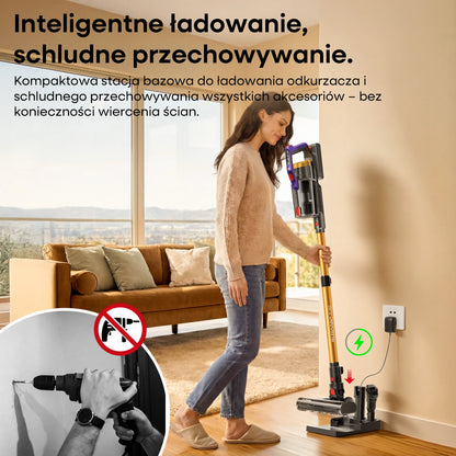 Erabros EV7 Cordless Vacuum Cleaner 70KPa 550W Handheld Stick Vacuum, 70Min Runtime, with Charging Storage Base, Anti-Tangle Brush, with Aroma Design, Powerful Cordless Vacuum Cleaner for Home Clean Carpet Hard Floor Pet Hair