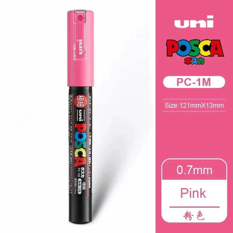 1pcs Japan UNI POSCA Markers PC-1M/3M/5M Acrylic Graffiti Pen Waterproof DIY Stackable Color Art Painting School Supplies