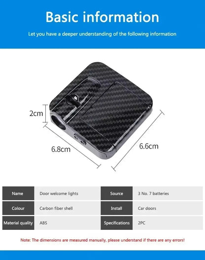 2Pcs Car Angel Wings Wireless Car Door Welcome Decorative Light Courtesy Shadow Projector Lamp LED HD Logo Light Car Accessories