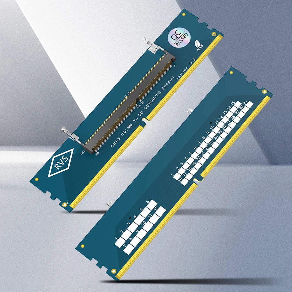 5-1PC Laptop SO DDR5 RAM To Desktop DDR5 U-DIMM Adapter Laptop To Desktop SO-DIMM To PC DIMM Card DDR5 Memory RAM Adapter Card