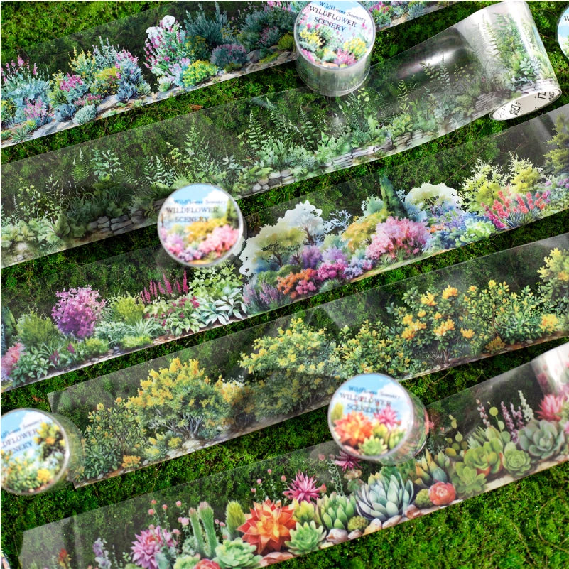 50mm*2m Plant flower landscape PET Tapes Creativity Scrapbooking Hand Account Adhesive hand made Diy Junk Journal Craft Supplies