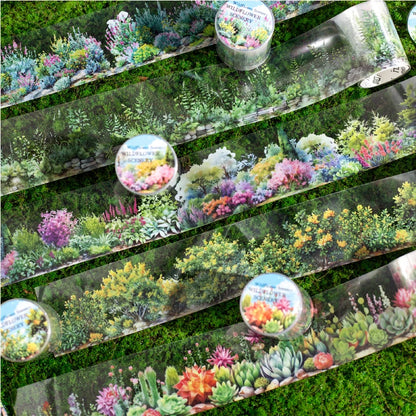 50mm*2m Plant flower landscape PET Tapes Creativity Scrapbooking Hand Account Adhesive hand made Diy Junk Journal Craft Supplies
