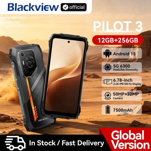 Blackview OSCAL PILOT 3 5G Mobile Phones AI Rugged Smartphone MTK 6300, 6.78' 2.4K Display 120Hz, 12GB 256GB, 7500mAh Phones