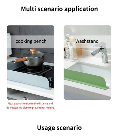 Silicone Sink Splash Guard Kitchen Sink Washbasin Water Barrier Sink Splash Cover with Suction Cup Kitchen Utensils