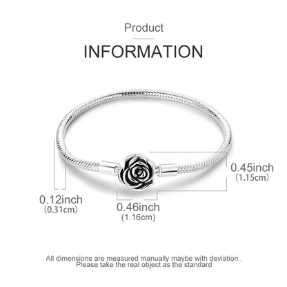 New Charm Bracelet 925 Silver Heart Shape Holy Mother Snake Chain Clasp Bracelet Fit Original Bead DIY Fashion Jewelry