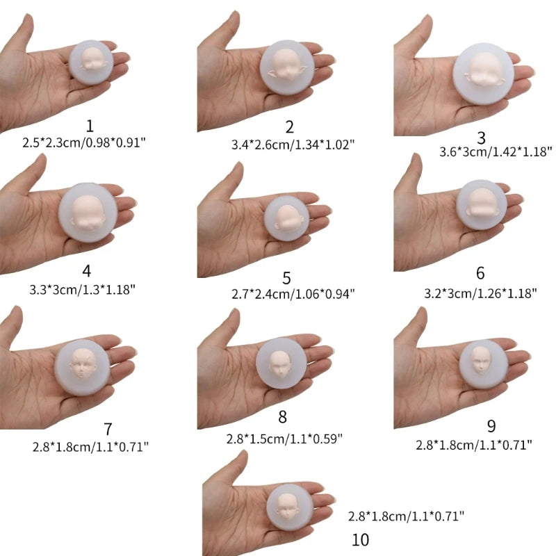 Elf silicone Q version face face mold ultra-light clay soft pottery face mold bjd silicone fairy ears baby face