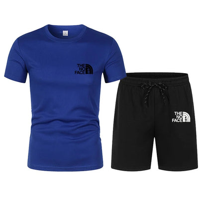 Summer Fashion Trend Casual Sports Two-Piece Set Trendy Men's Short-Sleeved T-Shirt+Shorts Set