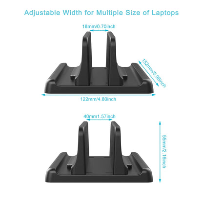 Vertical Laptop Stand Plastic Portable Macbook/Tablet/Phone Holder Adjustable Desktop Notebook Dock Space Save Accessory-Vaydeer