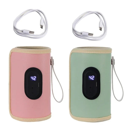 Portable Digital Display Baby Bottle Warmer USB Car Travel Nursing Milk Heater Outdoor Universal Temperature Control Accessories