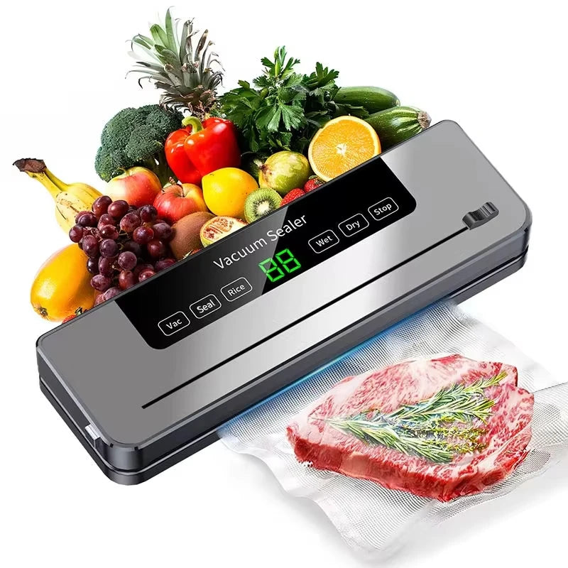 Electric Vacuum Sealer Machine Dry/Wet Food Packaging Vacuum Sealing Bags Food Storage Vacuum Packaging Machine for Kitchen
