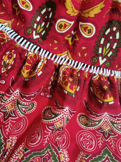 Women's Casual Temperament Skirt Women's Fashionable Bohemian Printed Elastic Waist Temperament Skirt Big Sway Temperament Skirt